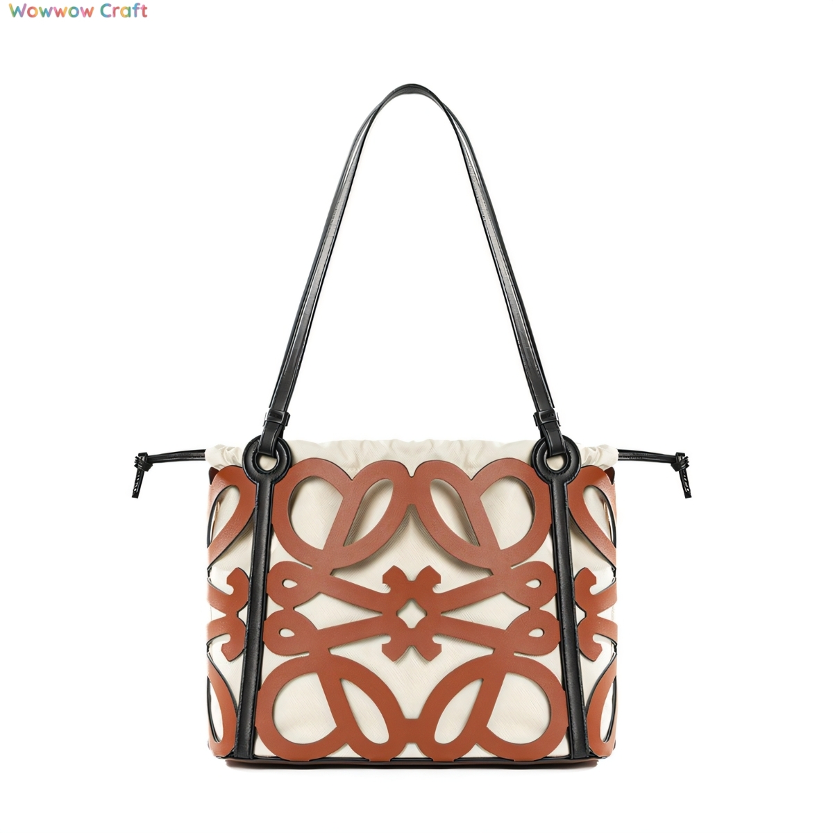 Totes,Leather Bags,Shoulder Bags,Brown hollow unique design fashionable leather tote bag